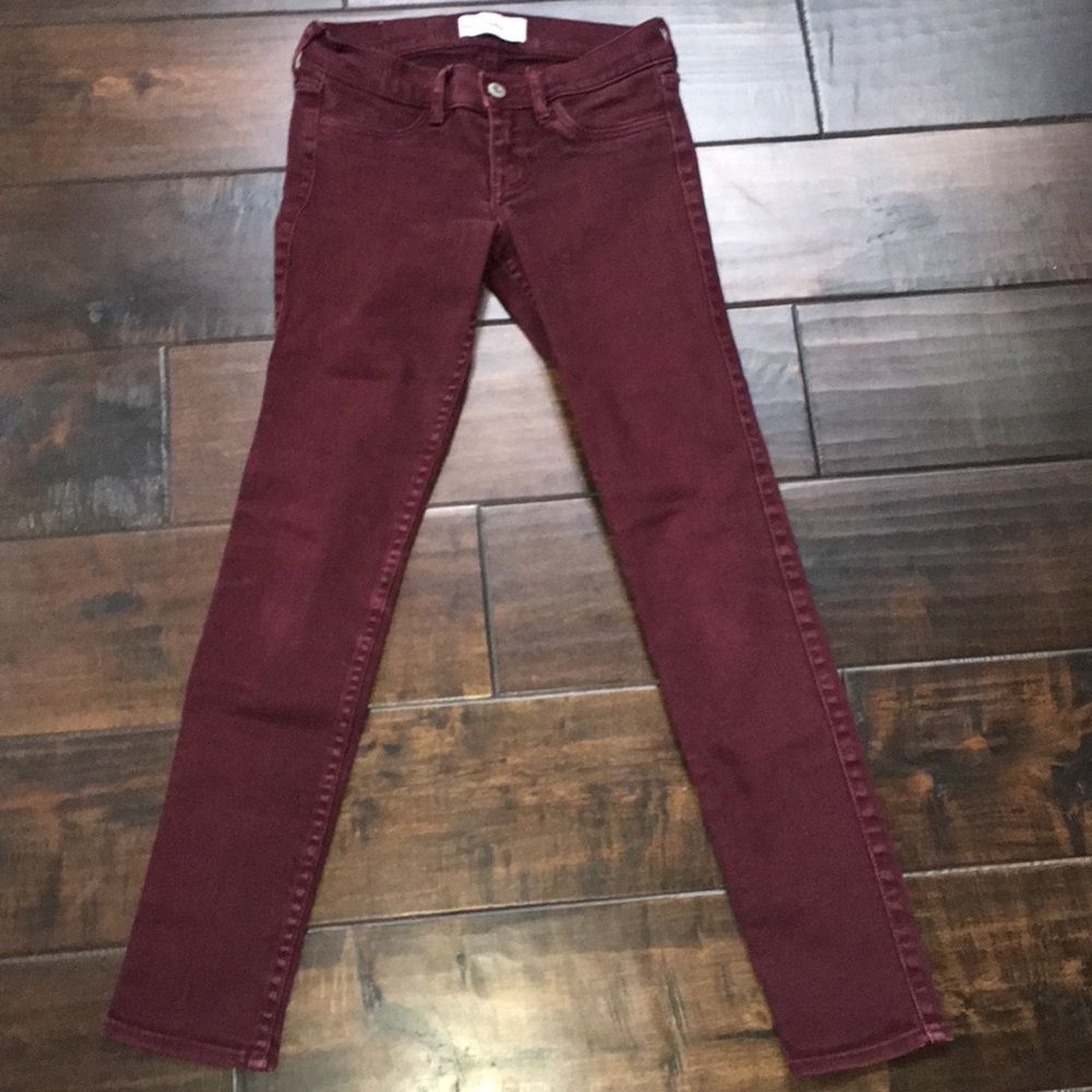 Abercrombie kids burgundy jeans size 14 slim